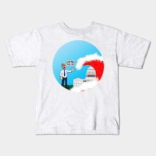 Biden Cartoon Red Wave Incoming, Look What Else I Did Kids T-Shirt